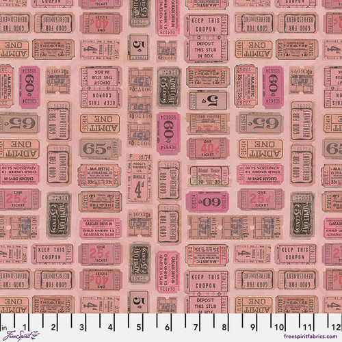 Free Spirit Fabrics - Pink Palette by Tim Holtz - PWTH212.PINK - Pink Tickets