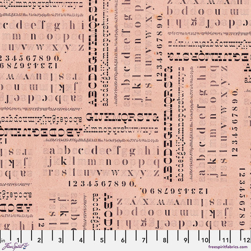 Free Spirit Fabrics - Pink Palette by Tim Holtz - PWTH214.PINK - Pink Typography