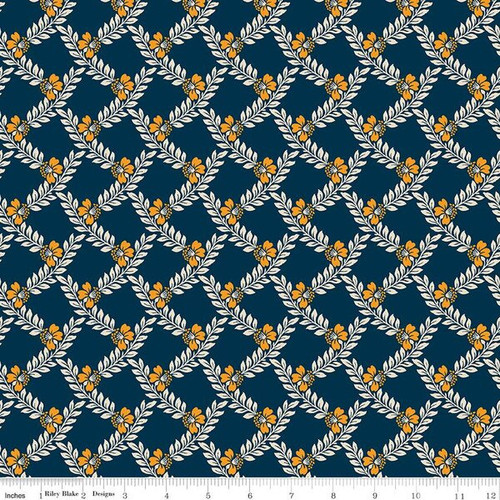 Songbird Second Border - Riley Blake Designs - Cheddar at Twilight by The RBD Designers - C15161 - Navy