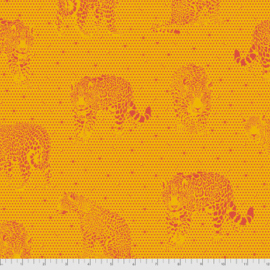 FreeSpirit Fabrics - Daydreamer by Tula Pink - Lil Jaguars Papaya - Cloud PWTP174.PAPAYA (5 yard continuous cut)