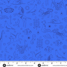 Andover Fabrics - Sun Print 2025 by Alison Glass - A-1127-B - Bluebird Philately - Witching Waters (5 yard continuos cut)