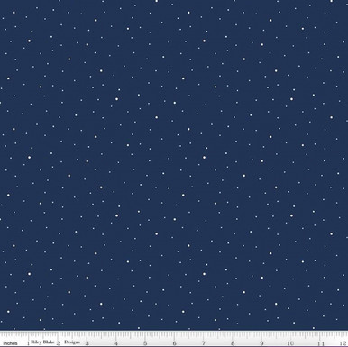 REMNANT: 28" PIECE Riley Blake Designs - Cheddar at Twilight - C640 - Navy
