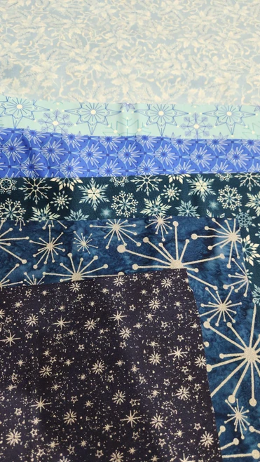 Curated Mixed Designer Bundle - Winter Blues - 6 one yards