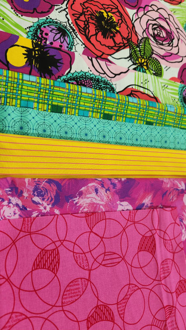 (17) Summer Bundle 1 - Vibrant Floral - 6 half yards
