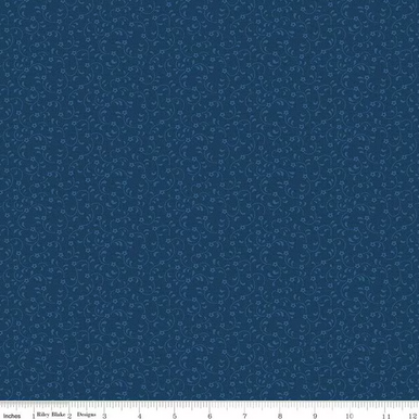 REMNANT: 28" PIECE Riley Blake Designs - Cheddar at Twilight - C675-NAVY