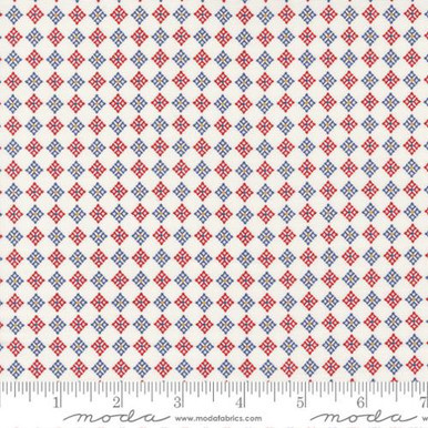 REMNANT: 42" PIECE  Moda Fabrics - Graze by Sweetwater - 55608-11 - Graze Blue Ribbon - Vanilla