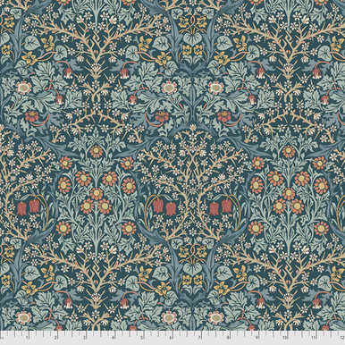 REMNANT: 34" PIECE Freespirit Fabrics - The Original Morris & Co. - PWWM055.INDIGO