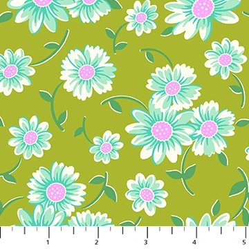 Sea Bloom Fabric F - FIGO Fabrics - Full Bloom by Heather Bailey - 91087-71