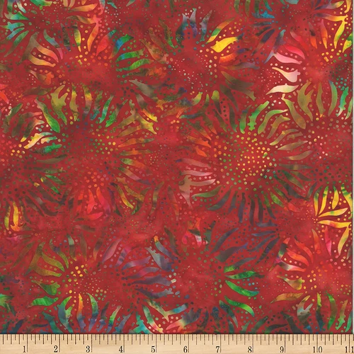 Triton Fabric B - Hoffman Fabrics - Bali Basics Autumn - 884-5 - Red