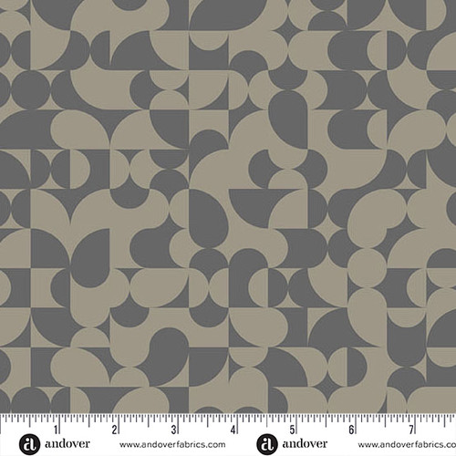 Black Pearl Fabric E - Andover Fabrics - Still by Libs Elliott - A-1346-C - Greige Half Dome