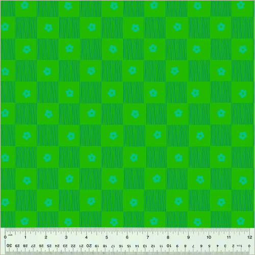 Calypso Fabric E - Windham Fabrics - Ruby & Bee Blenders by Heather Ross - 54414-10 - Clover