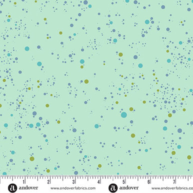 REMNANT: 50" PIECE Andover Fabrics - Fizz by Giucy Giuce - A-1344-T - Teal Fruit Fizz