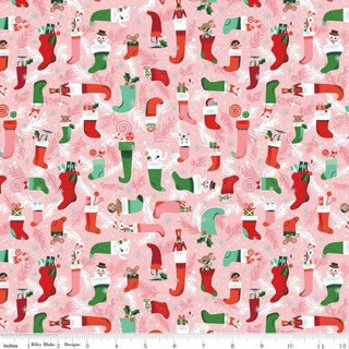 REMNANT: 52" PIECE Riley Blake Designs - T'was by Jill Howarth - SC13463-PINK