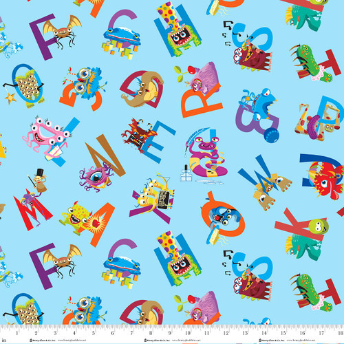 Henry Glass Fabrics - My Very Silly Monster's ABC's - 3537-17
