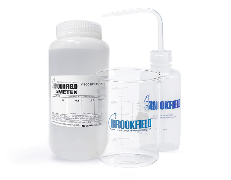 The viscosity calibration kit provides all the necessary items to verify the calibration of your Viscometer or Rheometer.