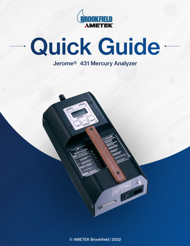 Jerome 431 Mercury Analyzer Quick Guide