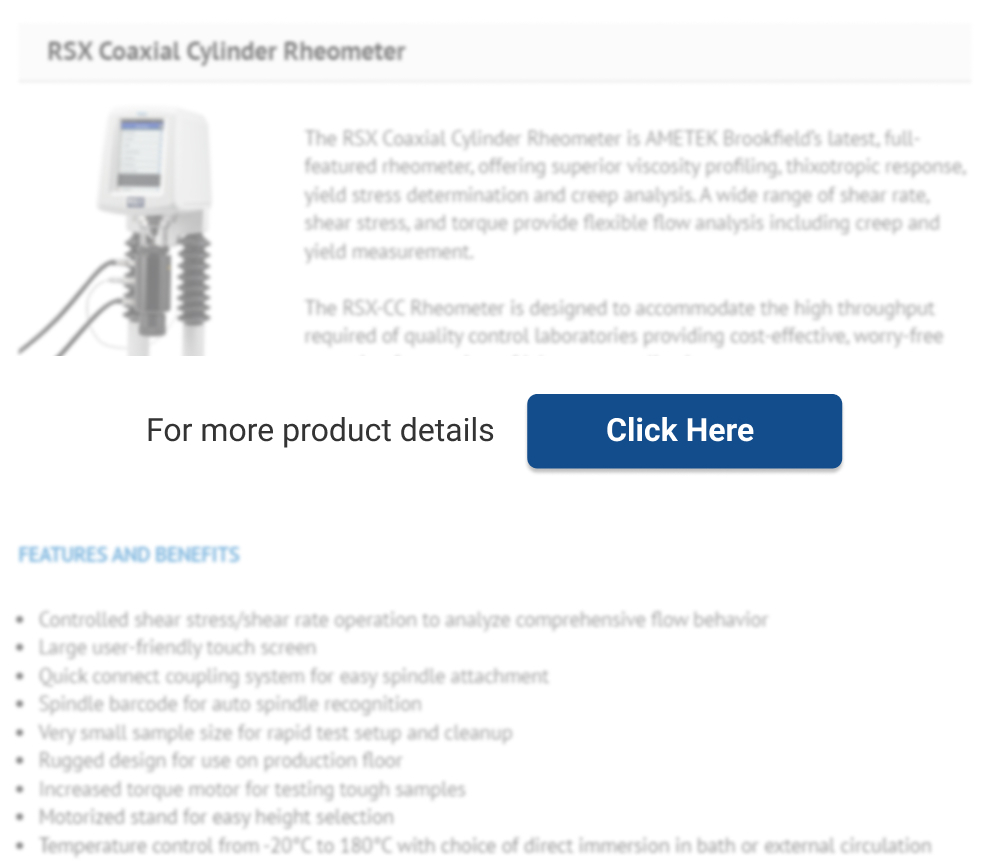 Ametek Brookfield RSX Coaxial Cylinder Rheometer