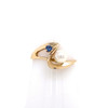 Montana Yogo sapphire and Pearl Swirl Ring 14K Gold