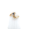 Montana Yogo sapphire and Pearl Swirl Ring 14K Gold