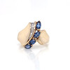 Montana Yogo sapphire Marquise and Diamond Modern Ring 14K Gold