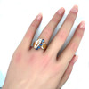 Montana Yogo sapphire Marquise and Diamond Modern Ring 14K Gold