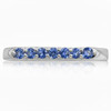 Montana Yogo Sapphire 7 Stone Bar Ring 14K White Gold
