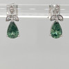 Montana Sapphire Pear Teardrop & Diamond Earrings 14K white Gold