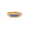 Montana Yogo Sapphire 4 Stone Granulated Band Ring 14K Yellow Gold