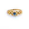 Montana Yogo Sapphire Scroll Design Ring 14K Yellow Gold