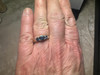 Montana sapphire 3 stone larger ring sterling silver