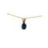 Montana Sapphire Solitaire Oval Pendant 14K Yellow Gold
