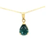 Montana Sapphire Teal Solitaire Pear Teardrop Pendant 14K Yellow Gold