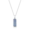 Montana Yogo Sapphire 19 Stone 14K White Gold Pendant Necklace