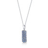 Montana Yogo Sapphire 19 Stone 14K White Gold Pendant Necklace