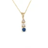 Montana Yogo Sapphire & 2 Diamond 14K Yellow Gold Pendant Necklace