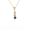 Montana Yogo Sapphire & 2 Diamond 14K Yellow Gold Pendant Necklace