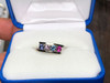 Montana sapphire 4 stone bypass band ring multi color shown in 10K white gold