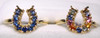 Montana sapphire 9 stone horseshoe ring