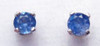Montana Yogo sapphire round stud earrings sterling silver 3mm