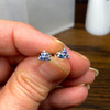 Montana Yogo sapphire tri earrings 2.25mm