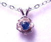 Montana Yogo sapphire rose pendant 2.25mm