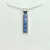 Montana Yogo Sapphire 5 Stone Channel Set Bar Necklace Pendant