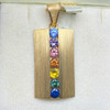 14K Custom Made Montana Sapphire Rainbow Pendant