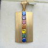 14K Custom Made Montana Sapphire Rainbow Pendant
