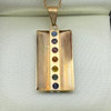 14K Custom Made Montana Sapphire Rainbow Pendant
