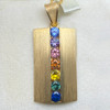 14K Custom Made Montana Sapphire Rainbow Pendant