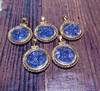 Montana Yogo Sapphire Locket Pendant Rope Edge Gold Filled