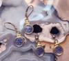 Montana Yogo Sapphire Locket Earrings Gold Filled