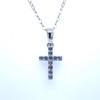 Montana Yogo Sapphire Sterling Silver Cross Necklace Pendant