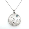  Montana Sapphire Bear Mountain Necklace Pendant 925 Sterling Silver